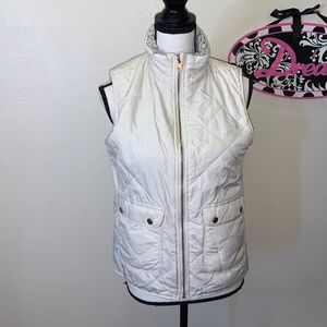 Miami reversible white grey sleeveless outdoor fleece puffer vest